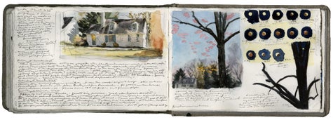 watercolor, graphite, and pen and ink on Arches paper in bound volume