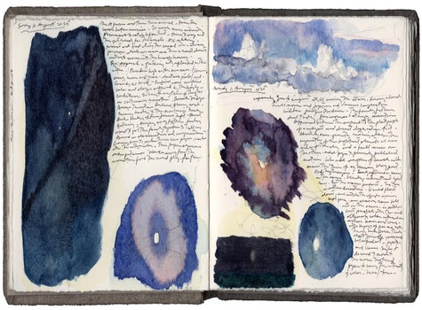 watercolor, graphite, and pen and ink on Arches paper in bound volume