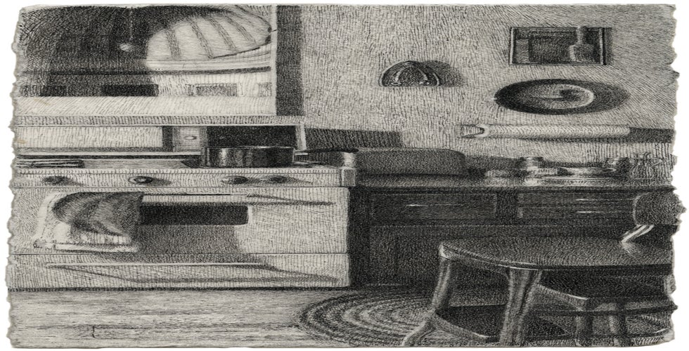 Kitchen in Pen and Ink image