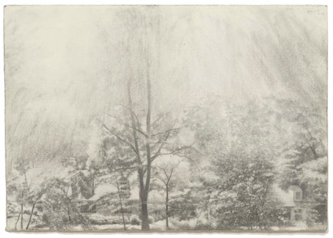 Drawing completed in 2011, graphite and charcoal on Fabriano paper.