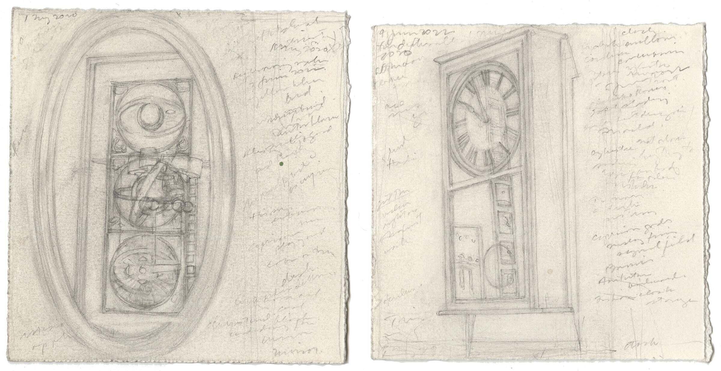Underdrawings for Mirror and Clock (first state) image
