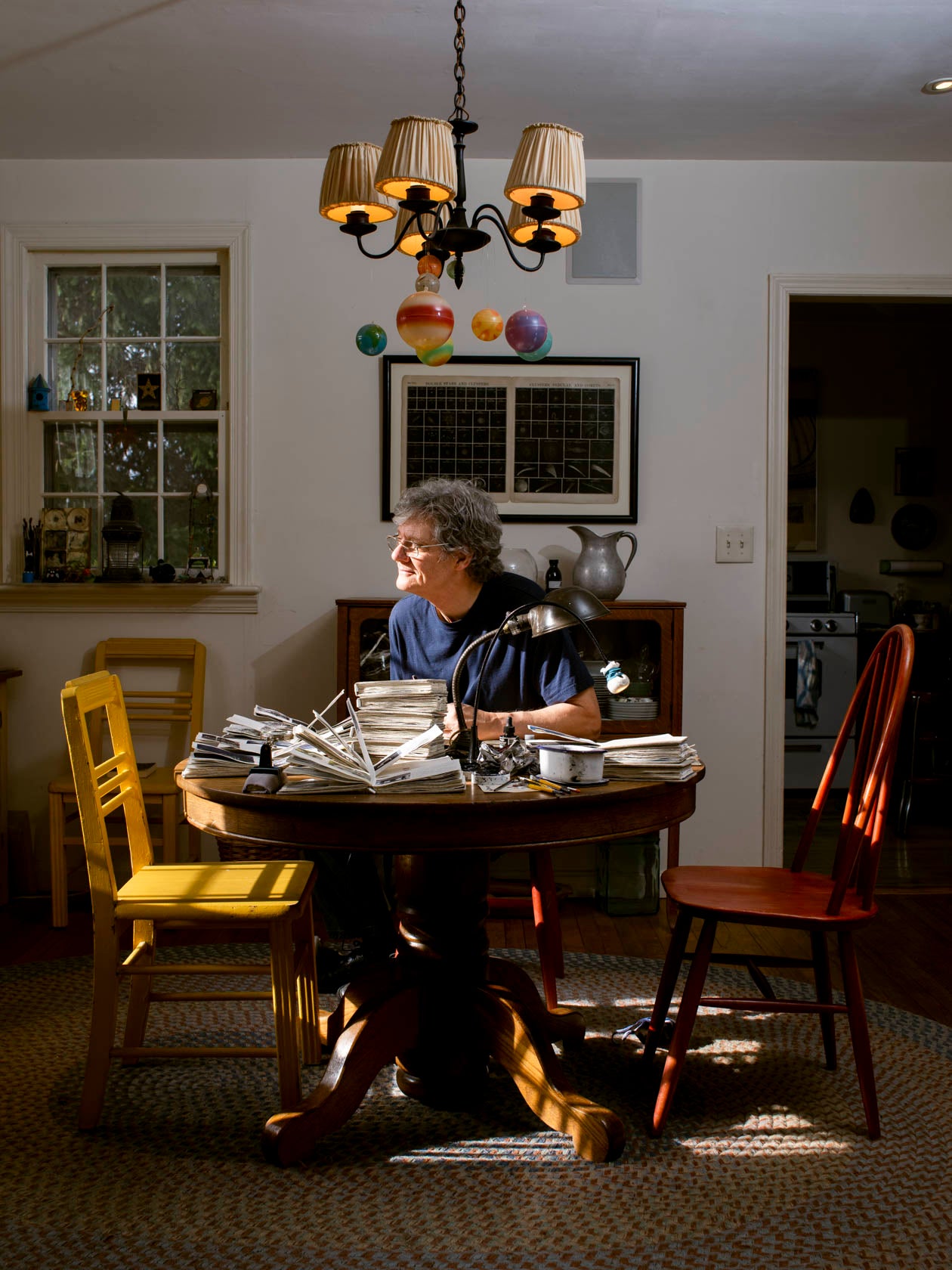 Photograph of the Artist at His Studio Table, 2020. See Instagram Artist in the Studio feature @JasonHaam, April 2021. image