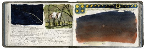 watercolor, graphite, and pen and ink on Arches paper in bound volume