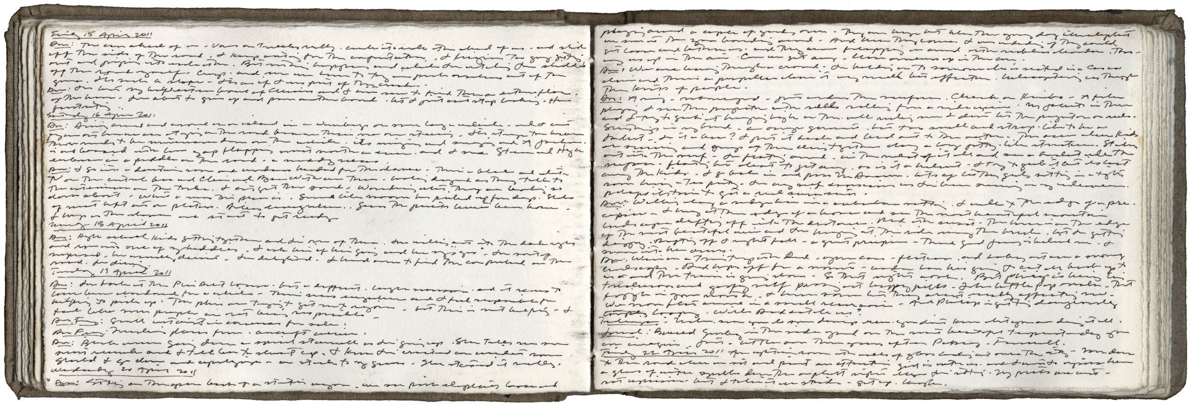 Two Pages of Dream Transcriptions, 15 - 22 April 2011 image