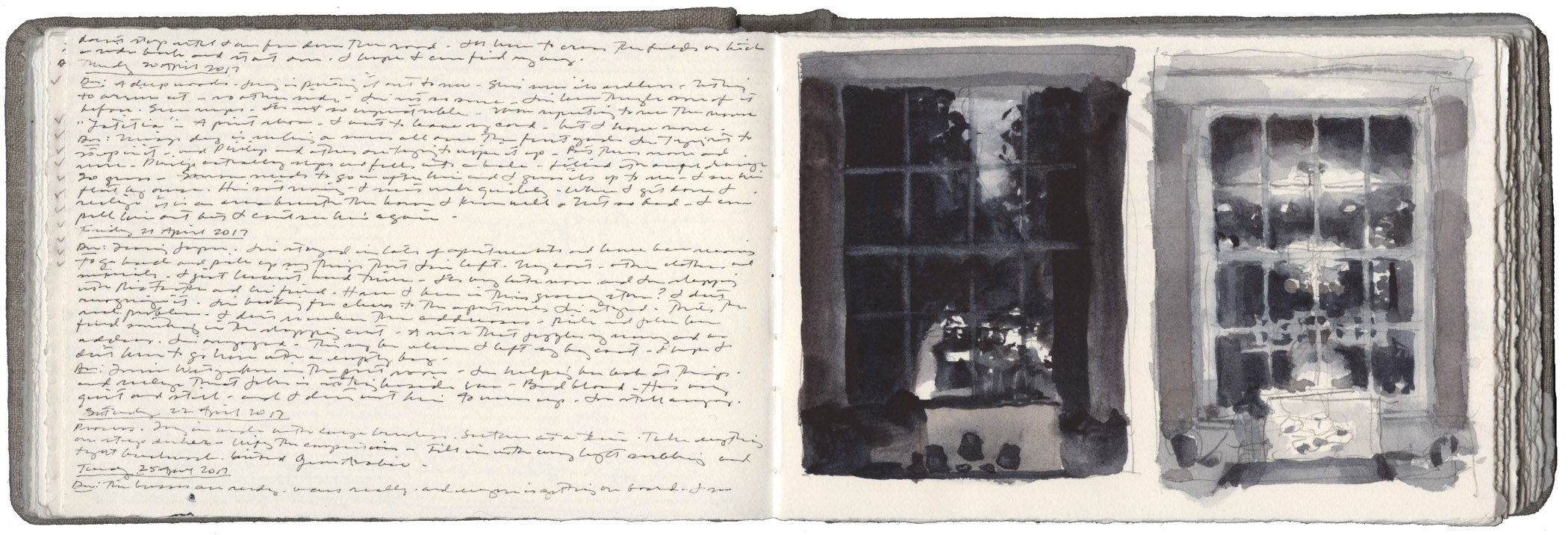 Two Studies of a Window in Early Spring image