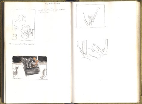 watercolor and pen and ink on wove paper in bound volume