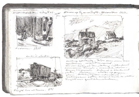 pen and ink on Arches paper in bound volume