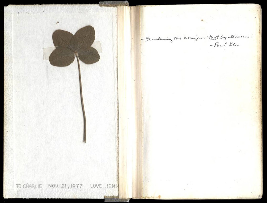 Inside Cover and First Page of Book 1 image