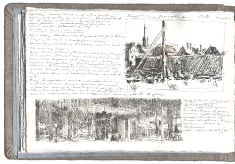 pen and ink on wove paper in bound volume