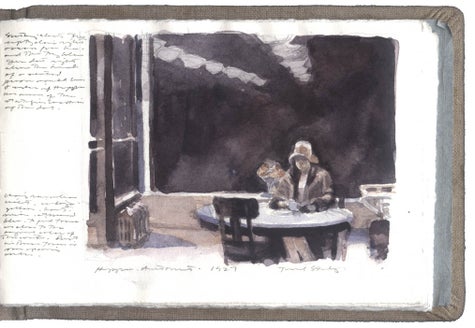 watercolor, graphite, and pen and ink on Arches paper in bound volume