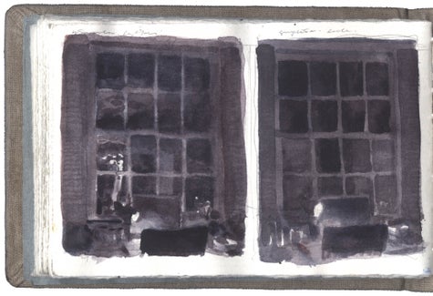 watercolor and graphite on Arches paper in bound volume