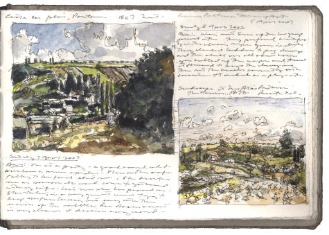 watercolor, graphite, and gouache on Arches paper in bound volume