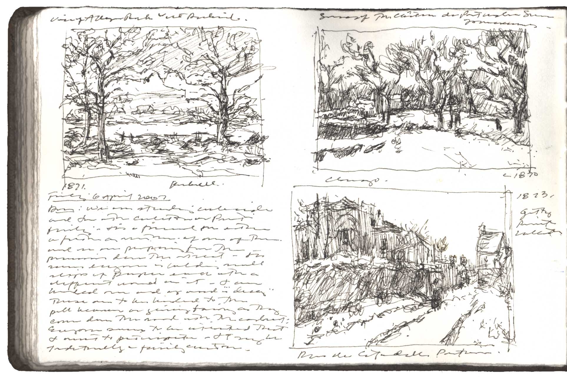 Three Studies after Paintings by Camille Pissarro image