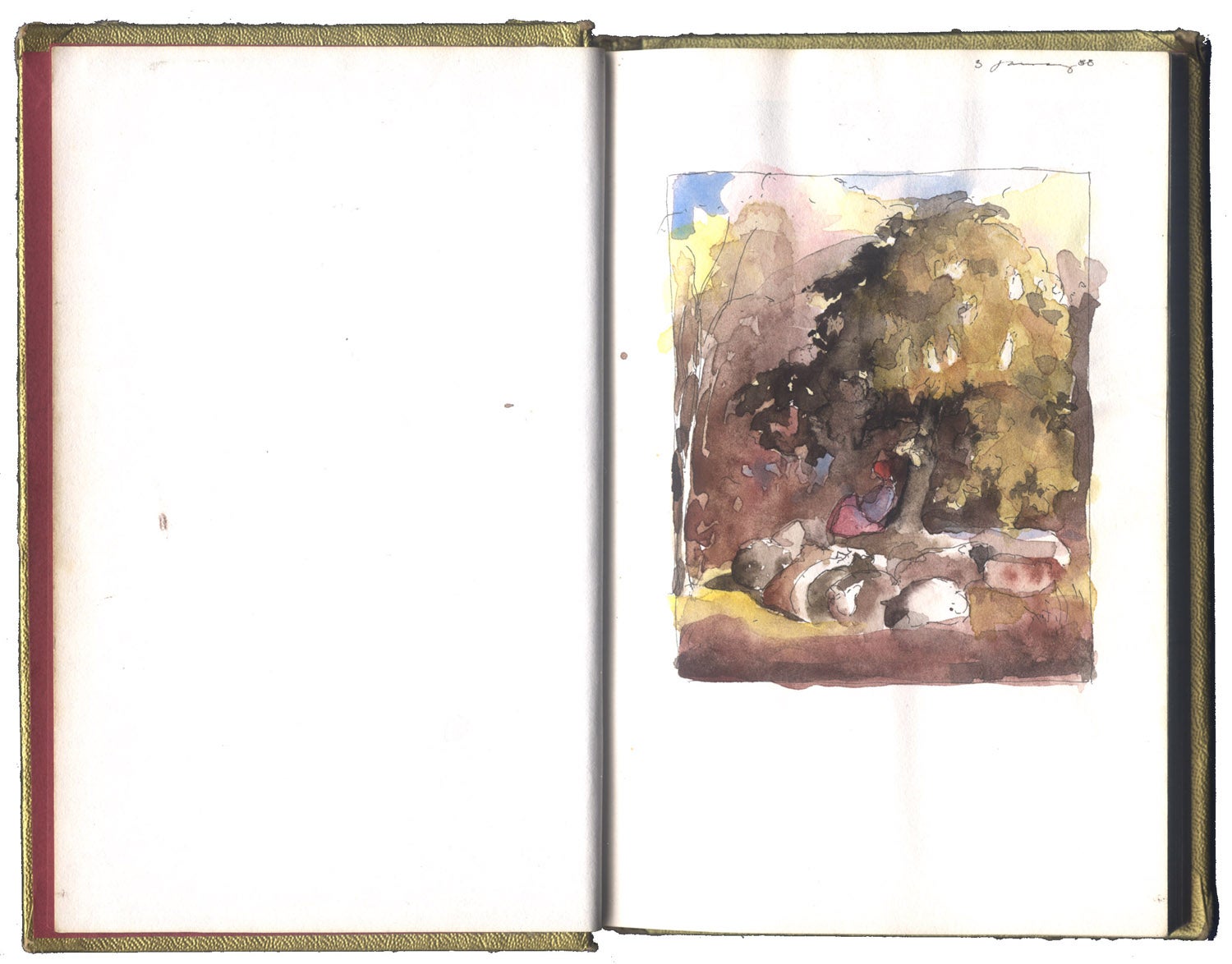 Study after a watercolor by Samuel Palmer image