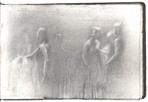 graphite on Arches paper in bound volume