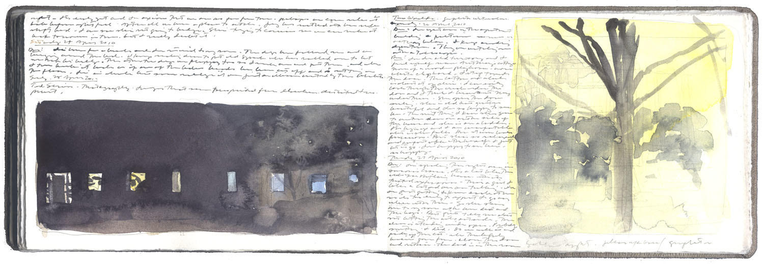 Study for Two Houses and Lights and First Study for Yellow Night image