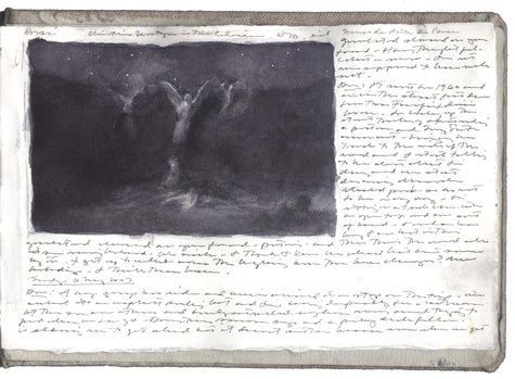 watercolor, graphite, and pen and ink on Arches paper in bound volume
