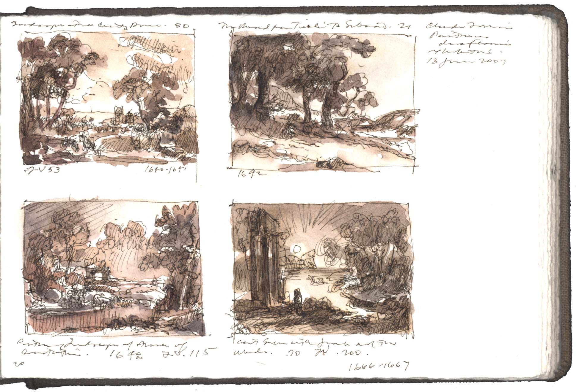 Four Studies after Drawings by Claude Lorrain image