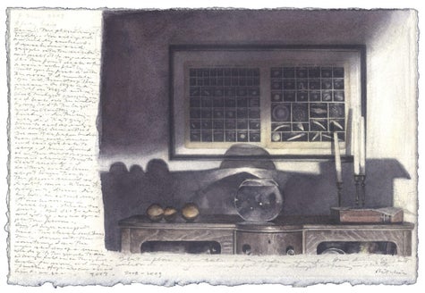 watercolor, gouache, graphite, and pen and ink on Fabriano paper