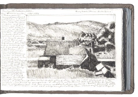 pen and ink on Arches paper in bound volume